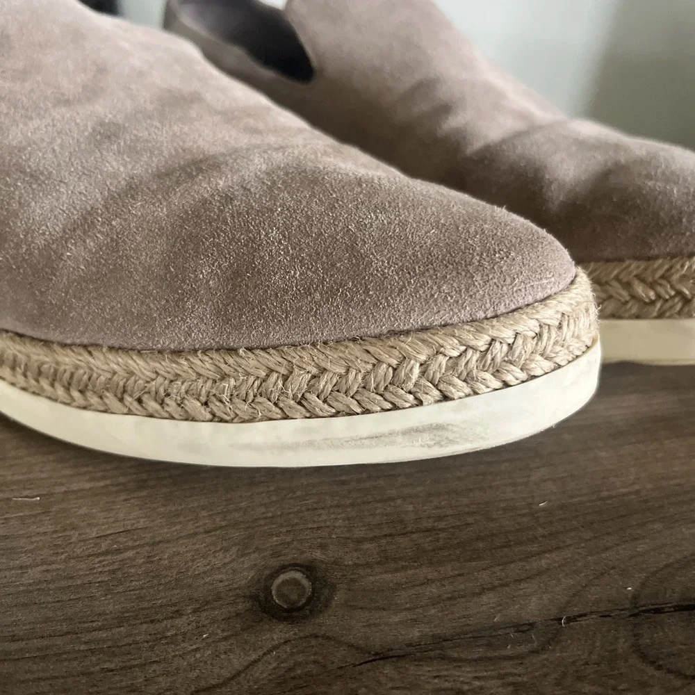 Vince Acker Espadrille Suede Comfort Shoes Womens 9.5 M Tan Slip On Flats‎